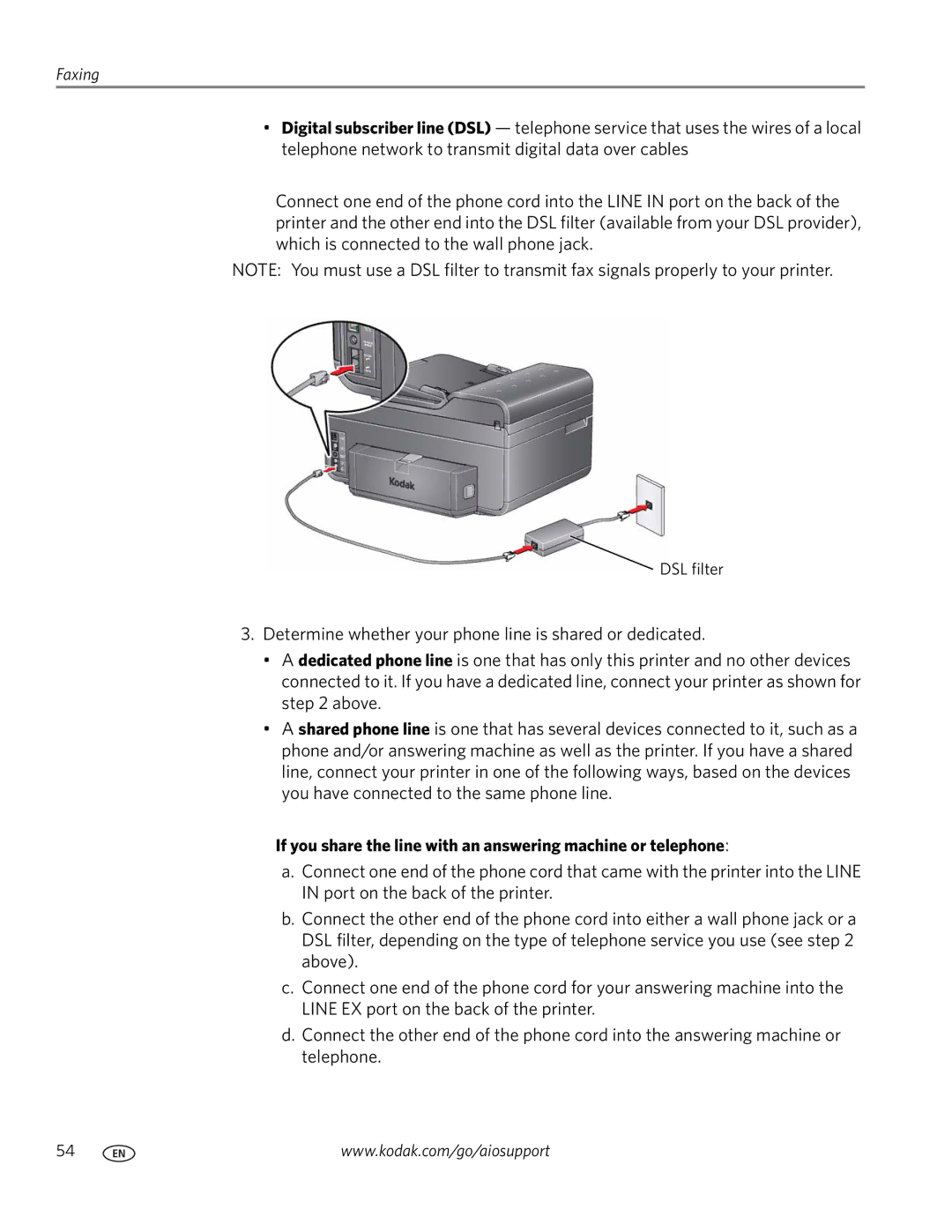 Kodak 9200 manual If you share the line with an answering machine or telephone 