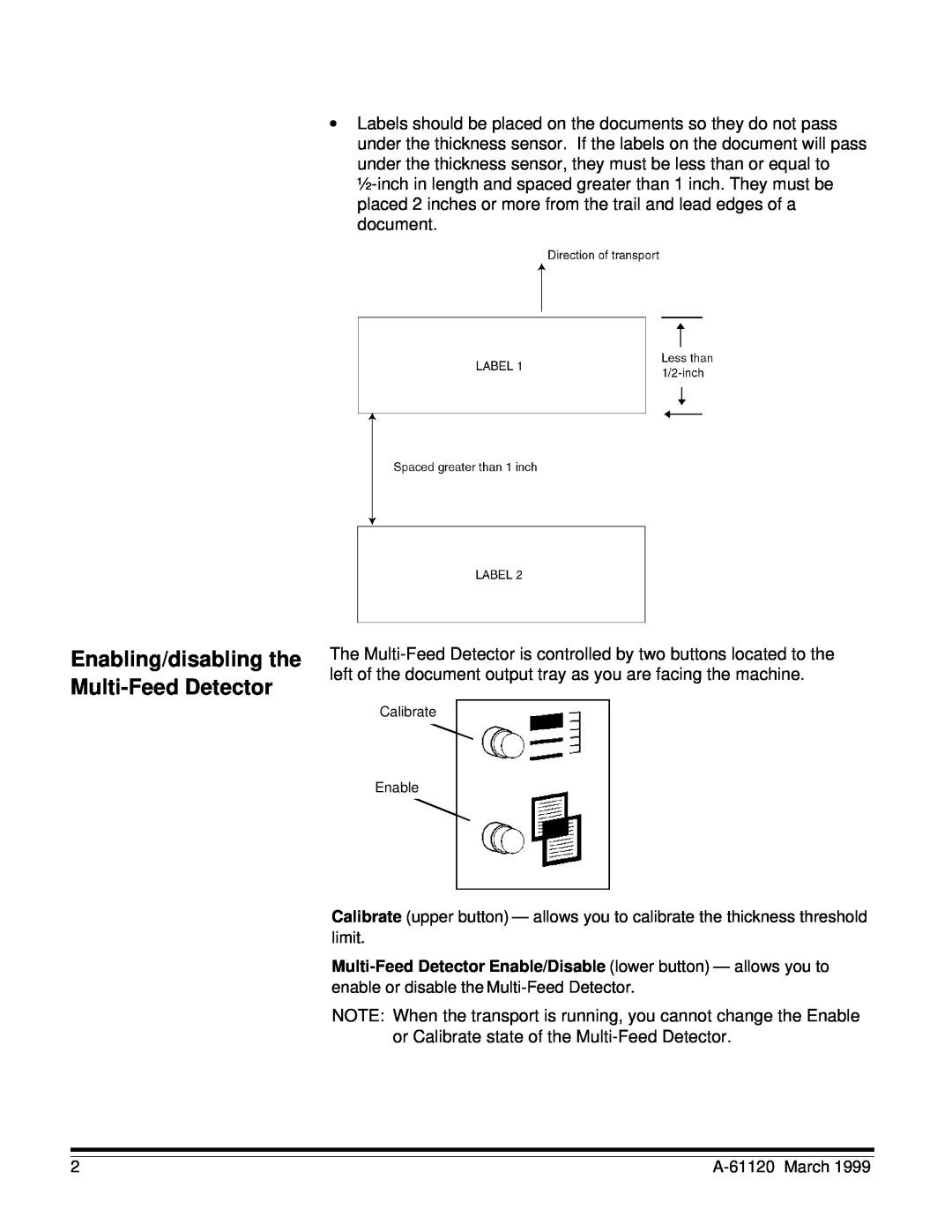 Kodak 990, 9500, 923, 70, 900 manual Enabling/disabling the Multi-FeedDetector, A-61120March 