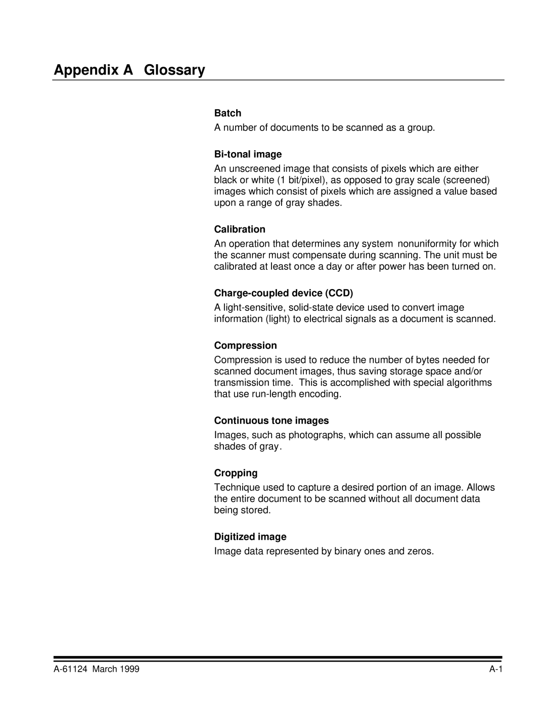 Kodak 9500 manual Appendix a Glossary 