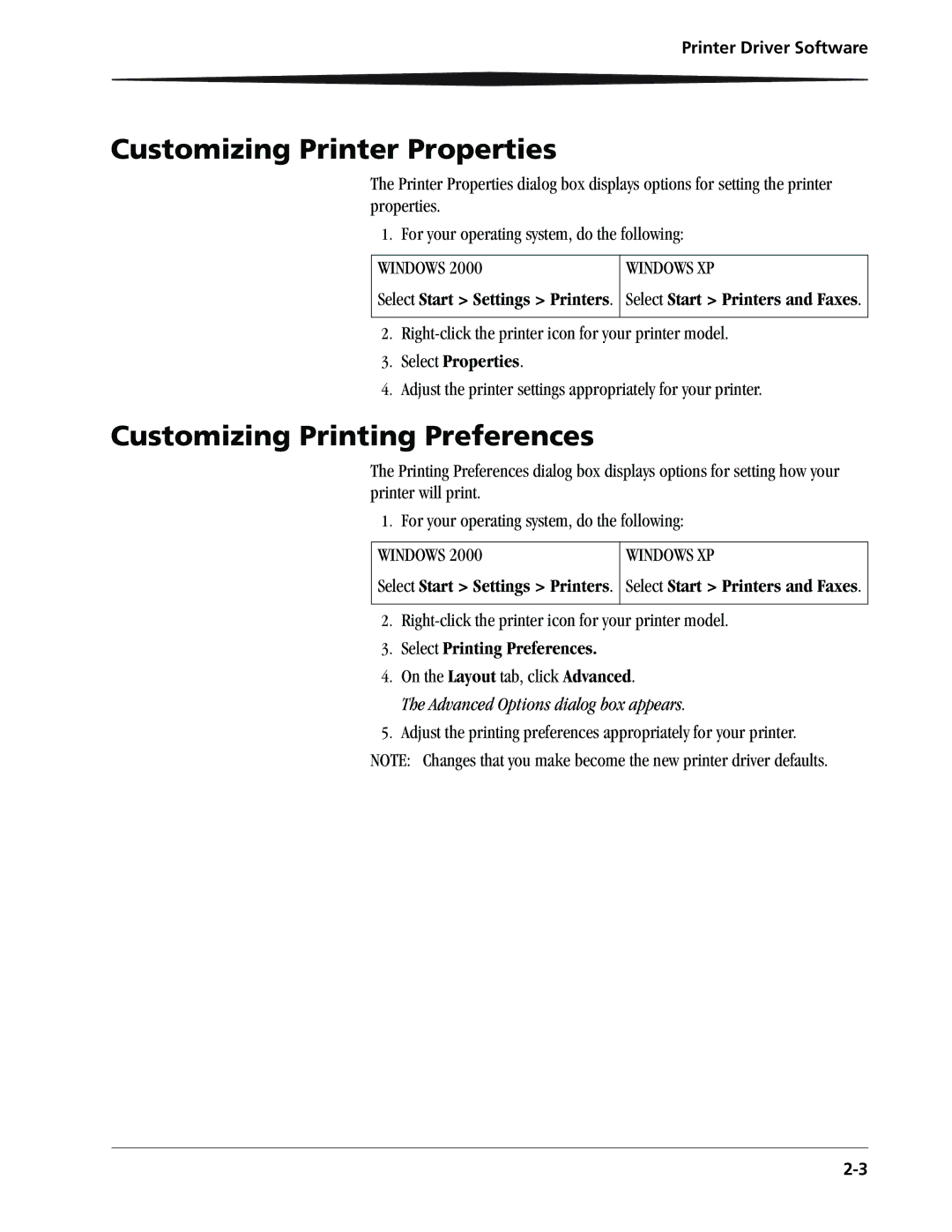 Kodak 9810 manual Customizing Printer Properties, Customizing Printing Preferences, Select Properties 