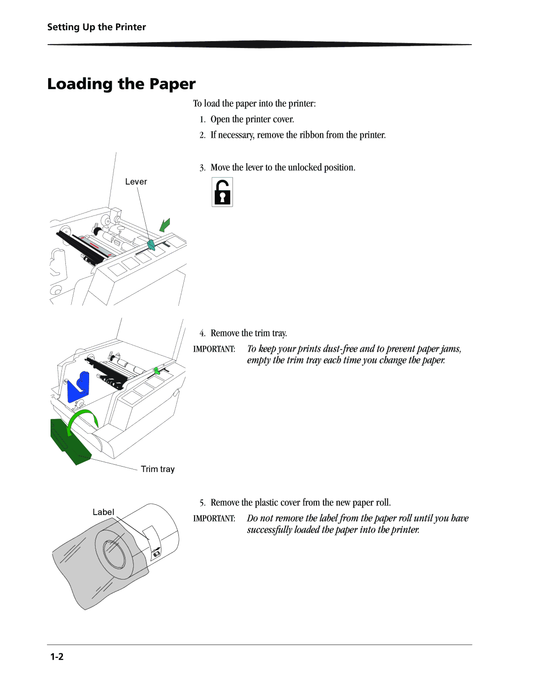 Kodak 9810 manual Loading the Paper 