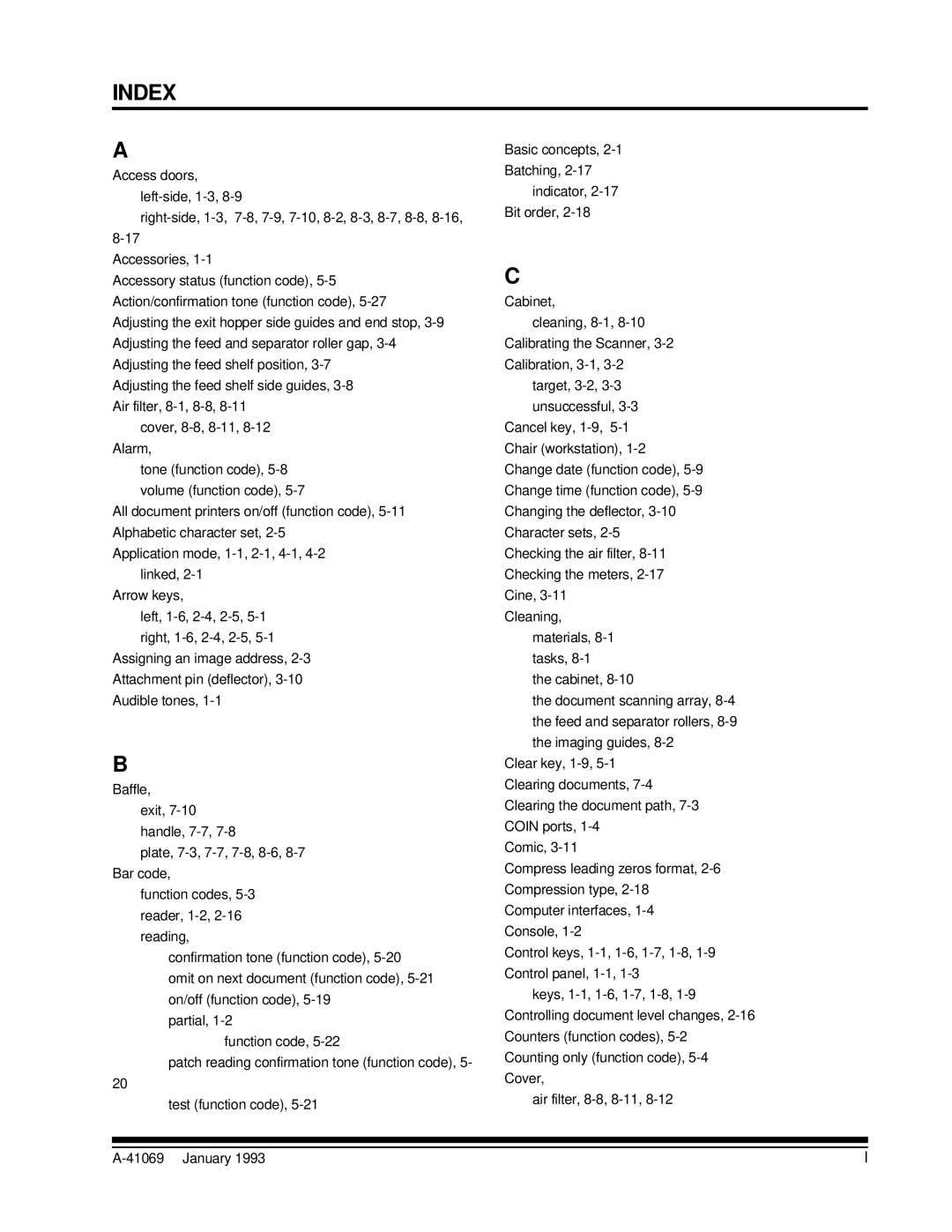 Kodak A-41069 user manual Index 