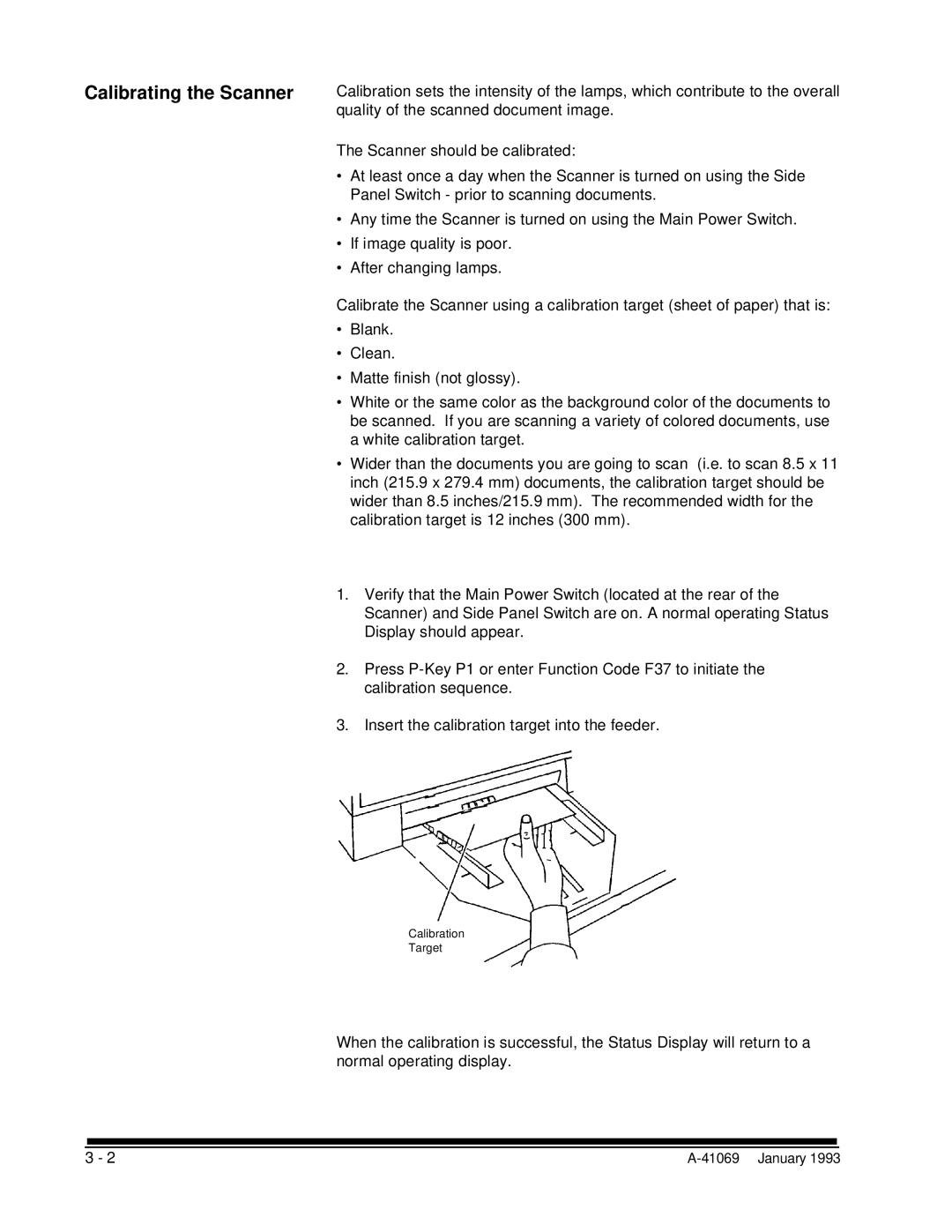 Kodak A-41069 user manual Calibrating the Scanner 