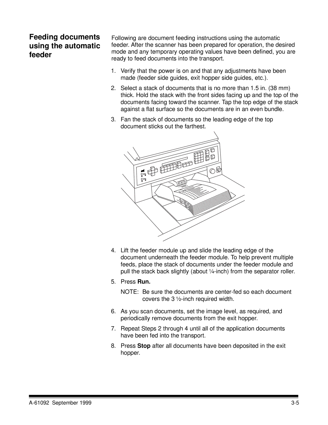 Kodak A-61092 manual Feeding documents using the automatic feeder 