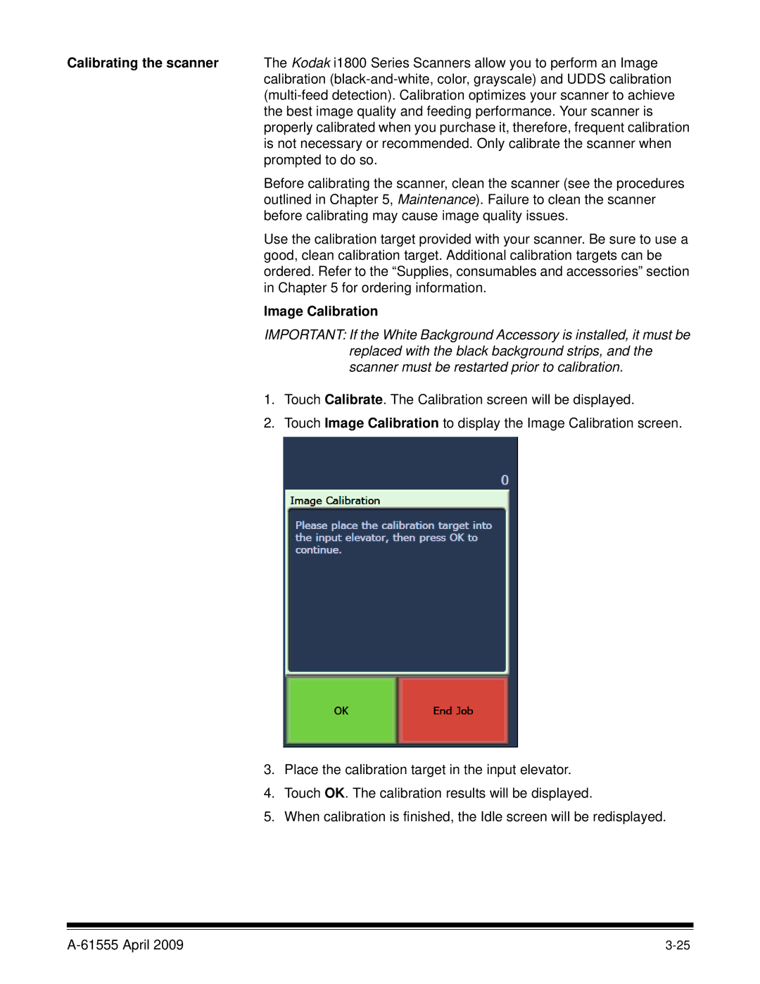 Kodak A-61555 manual Image Calibration 