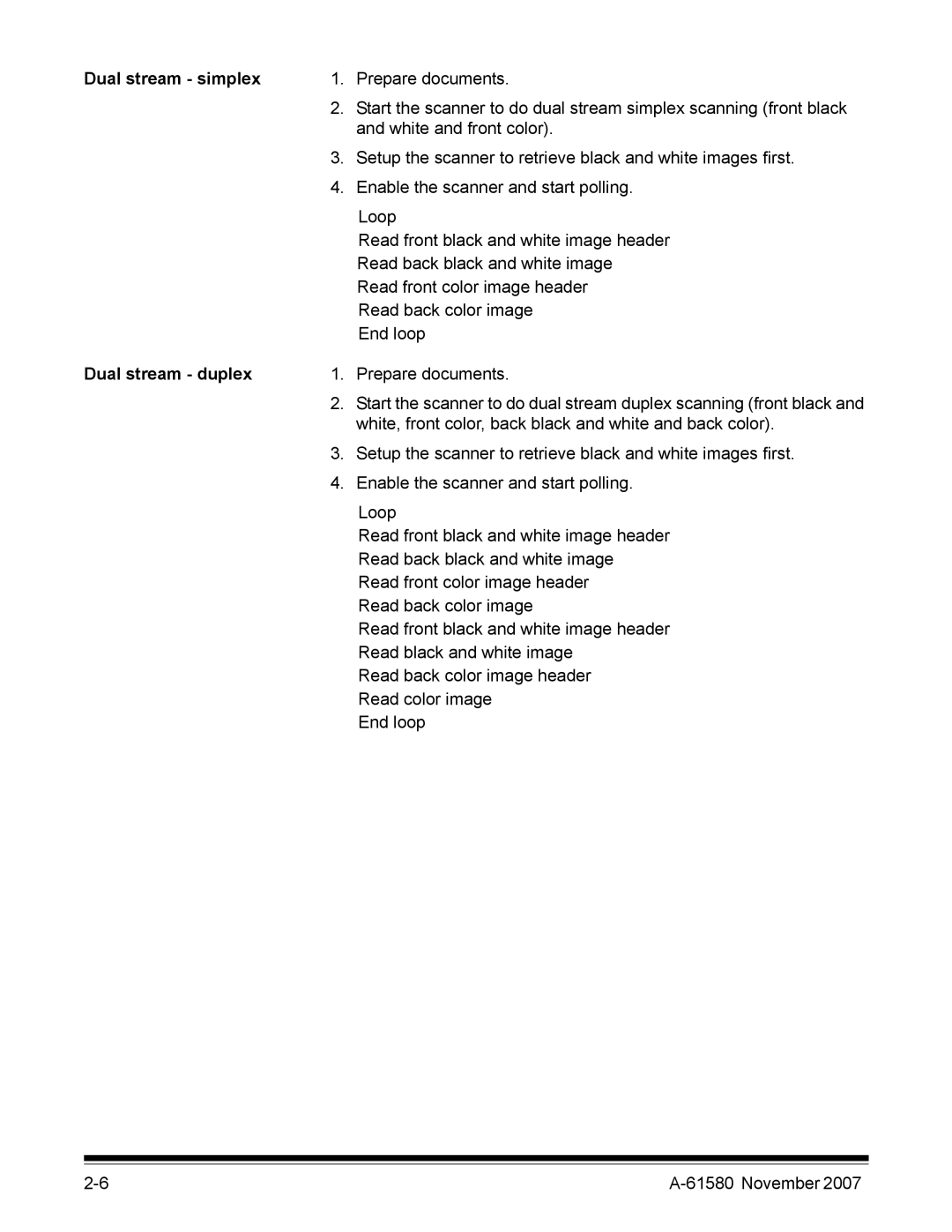 Kodak A-61580 manual Dual stream simplex, Dual stream duplex 
