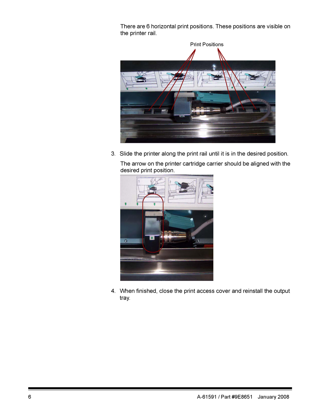 Kodak A-61597 manual Print Positions 