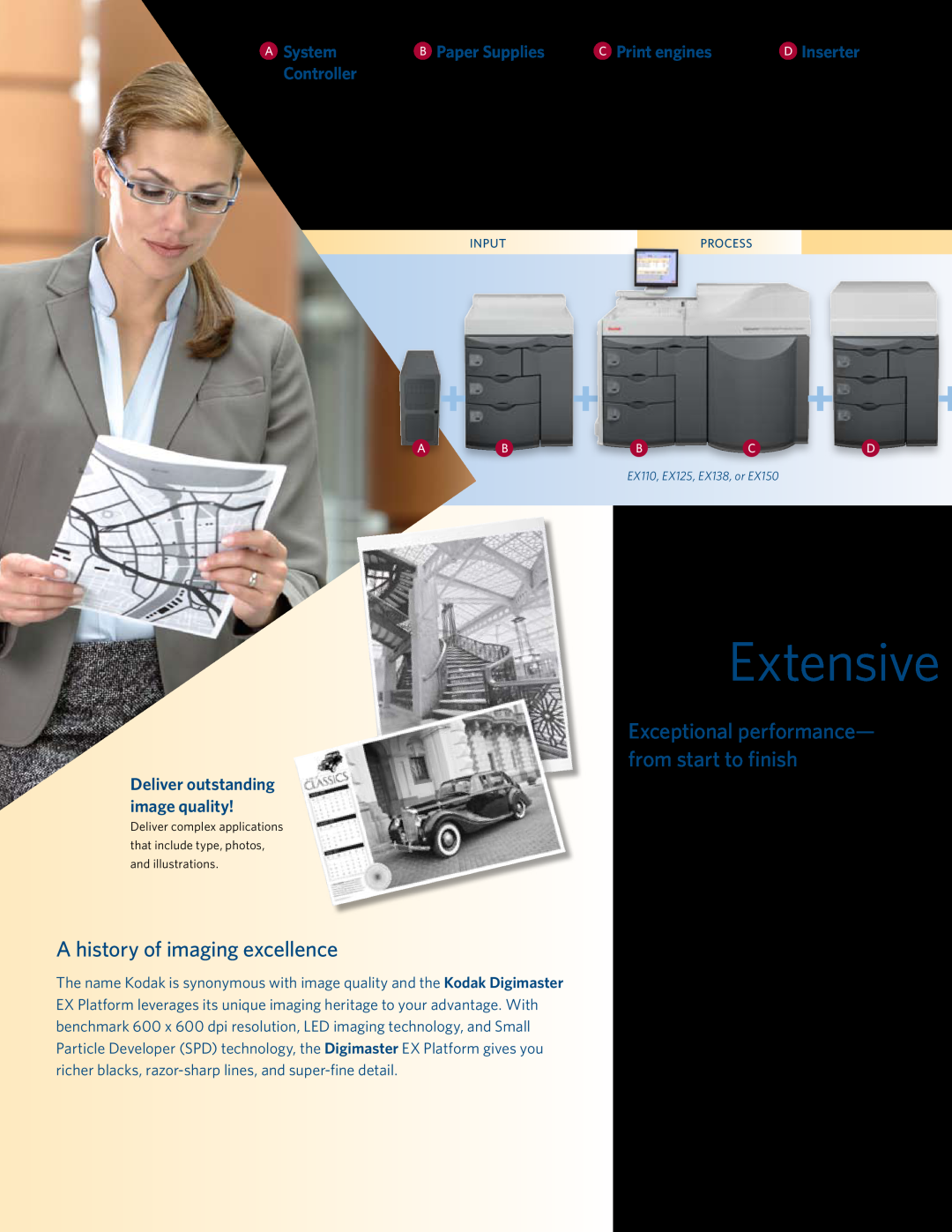 Kodak All in One Printer Extensive, A history of imaging excellence, Exceptional performance- from start to finish, Input 