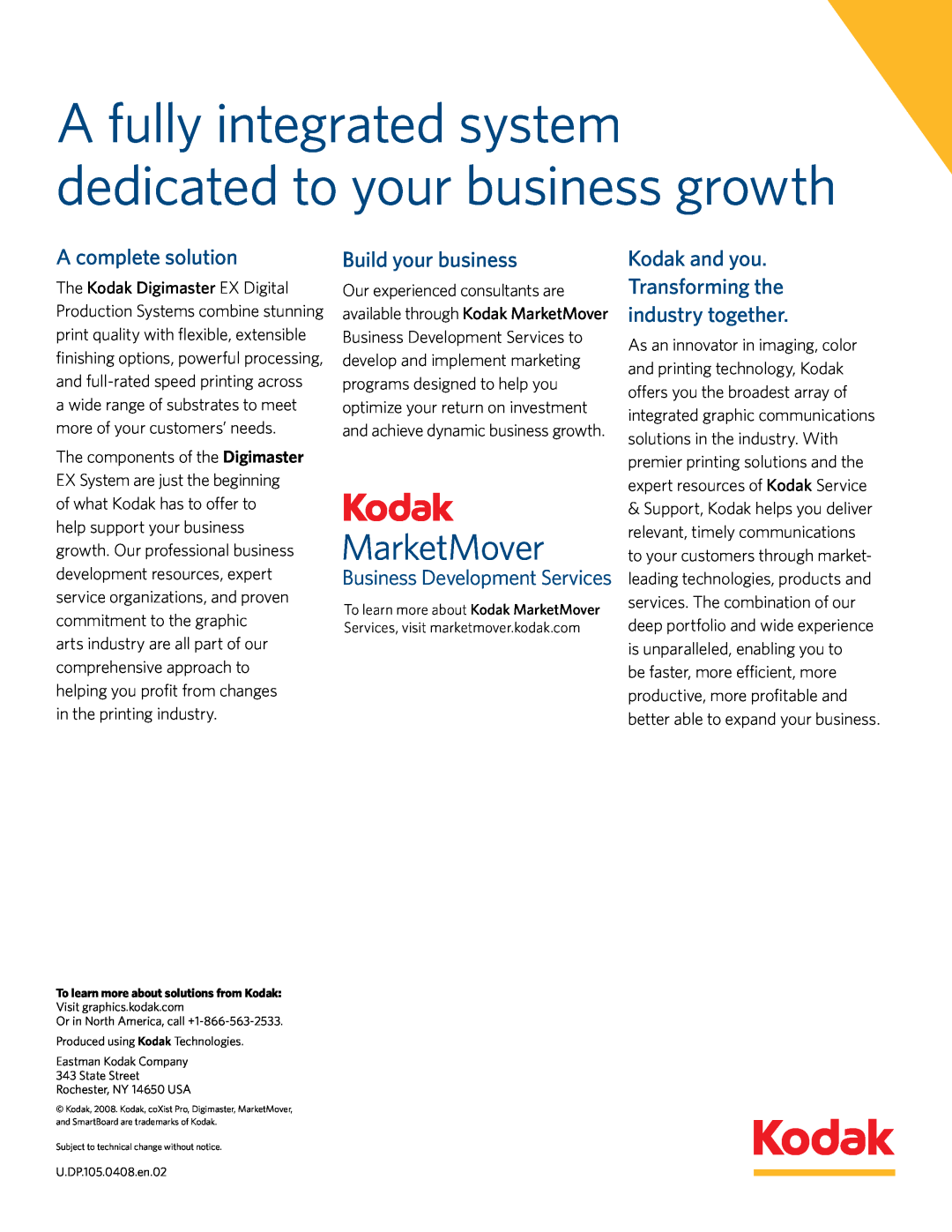 Kodak All in One Printer manual A complete solution, Build your business, Kodak and you. Transforming the industry together 