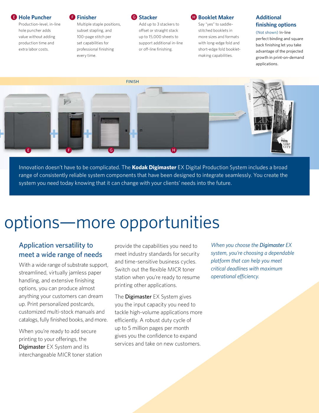 Kodak All in One Printer Options-more opportunities, Application versatility to meet a wide range of needs, Booklet Maker 