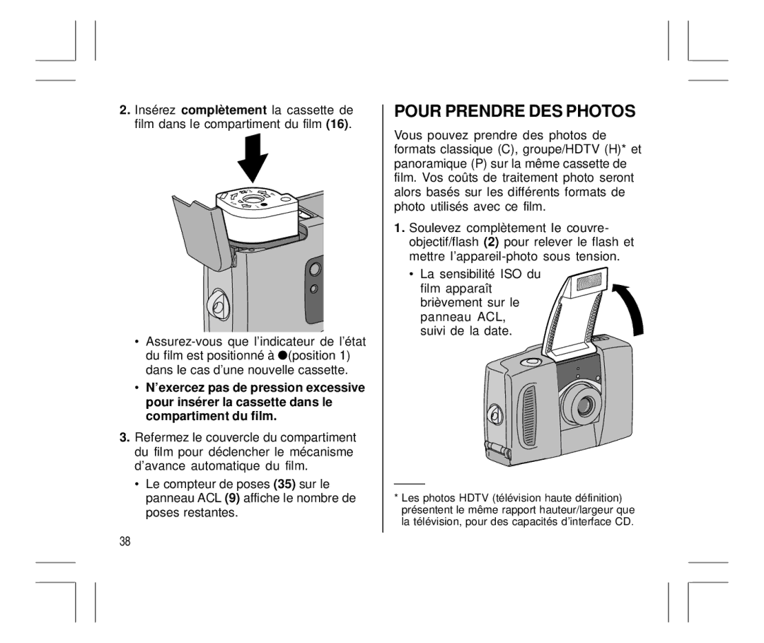 Kodak Auto-Focus Camera manual Pour Prendre DES Photos 