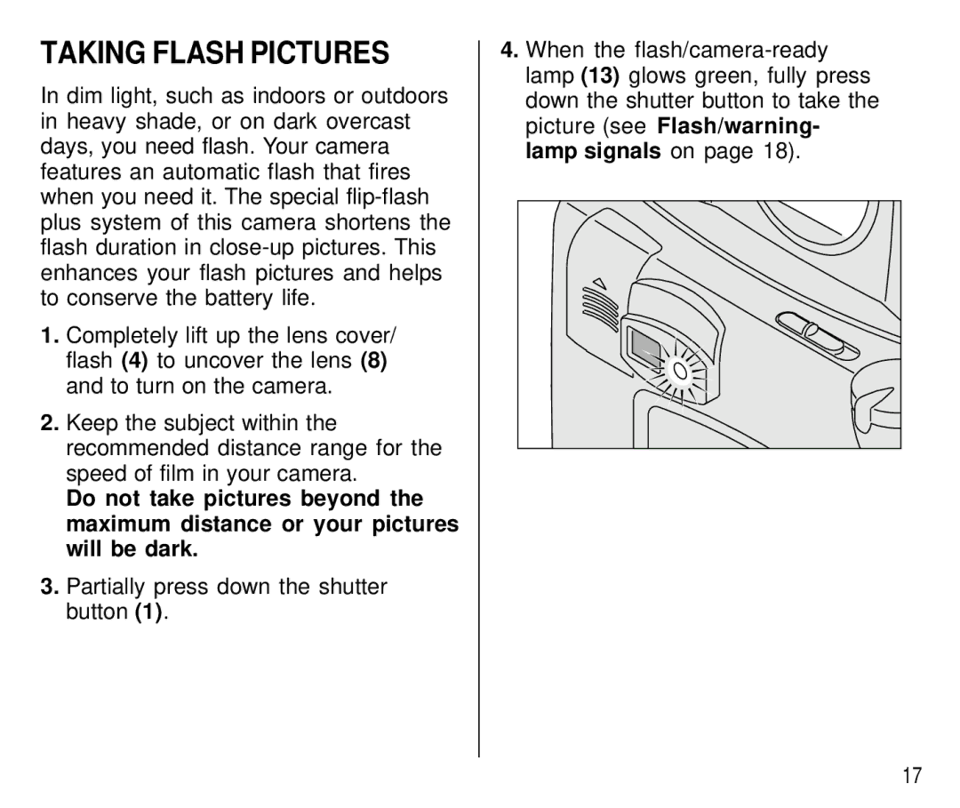 Kodak C 750 manual Taking Flash Pictures 