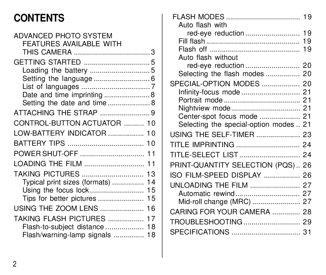 Kodak C 750 manual Contents 