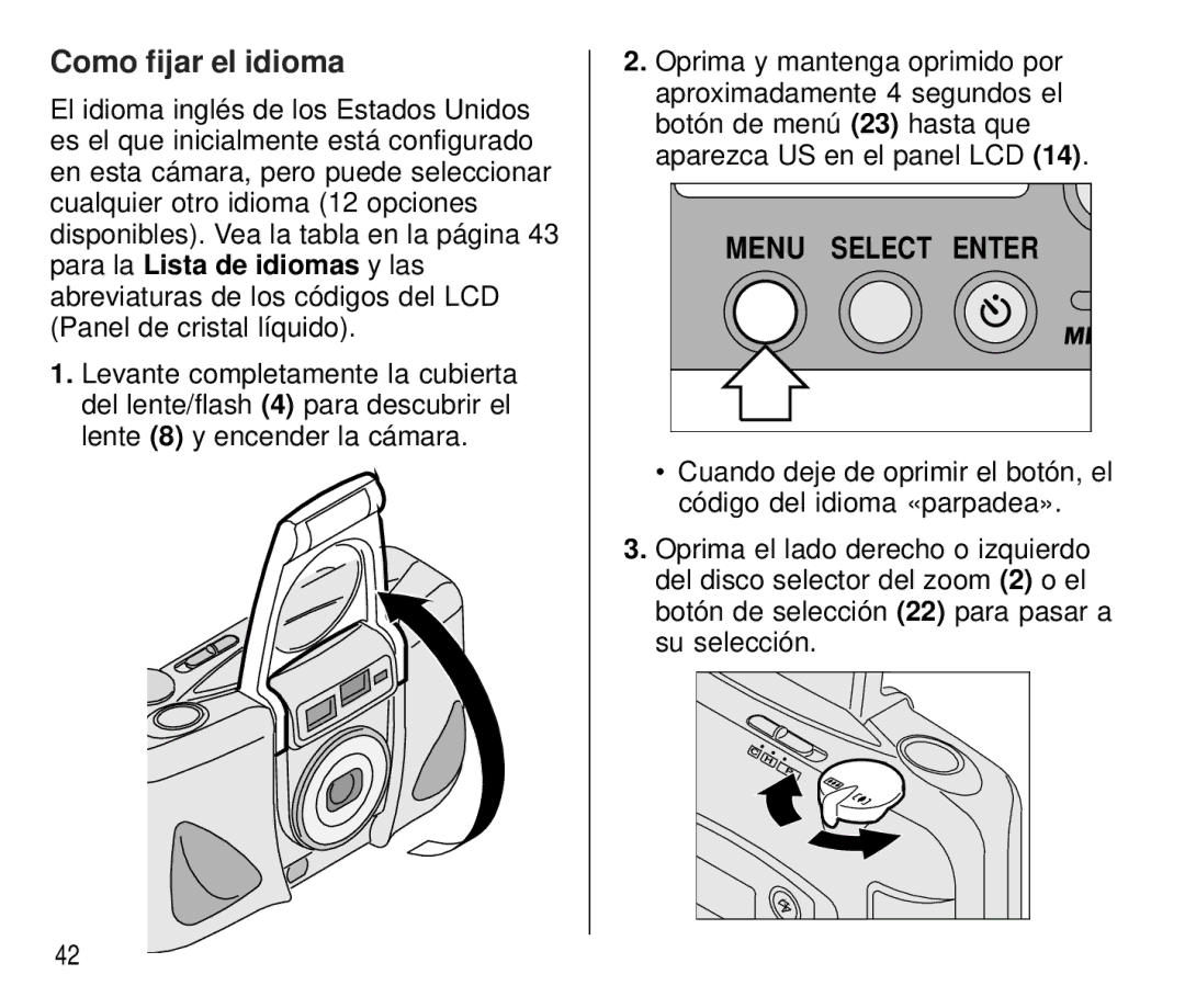 Kodak C 750 manual Como fijar el idioma 