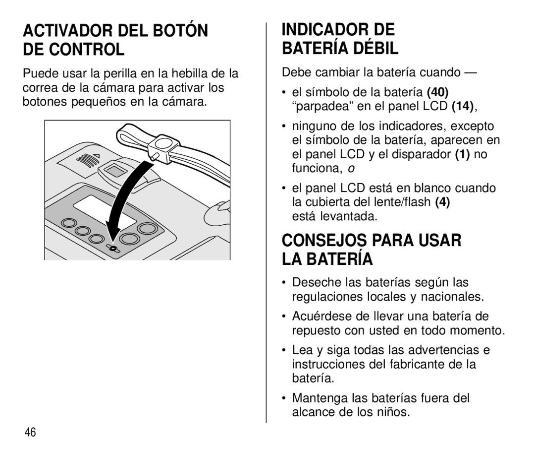 Kodak C 750 manual Indicador DE Batería Débil, Consejos Para Usar LA Batería 