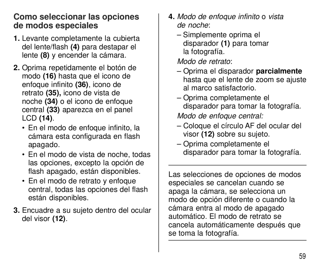 Kodak C 750 manual Como seleccionar las opciones de modos especiales, Modo de retrato 