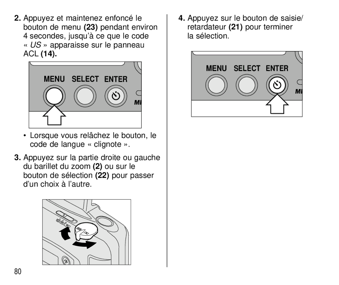 Kodak C 750 manual Menu Select Enter 