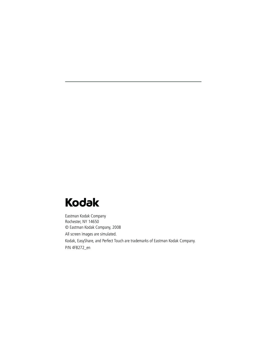 Kodak C1013 manual Eastman Kodak Company Rochester, NY 