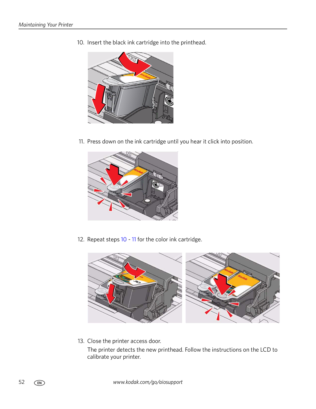 Kodak C110 manual Maintaining Your Printer 