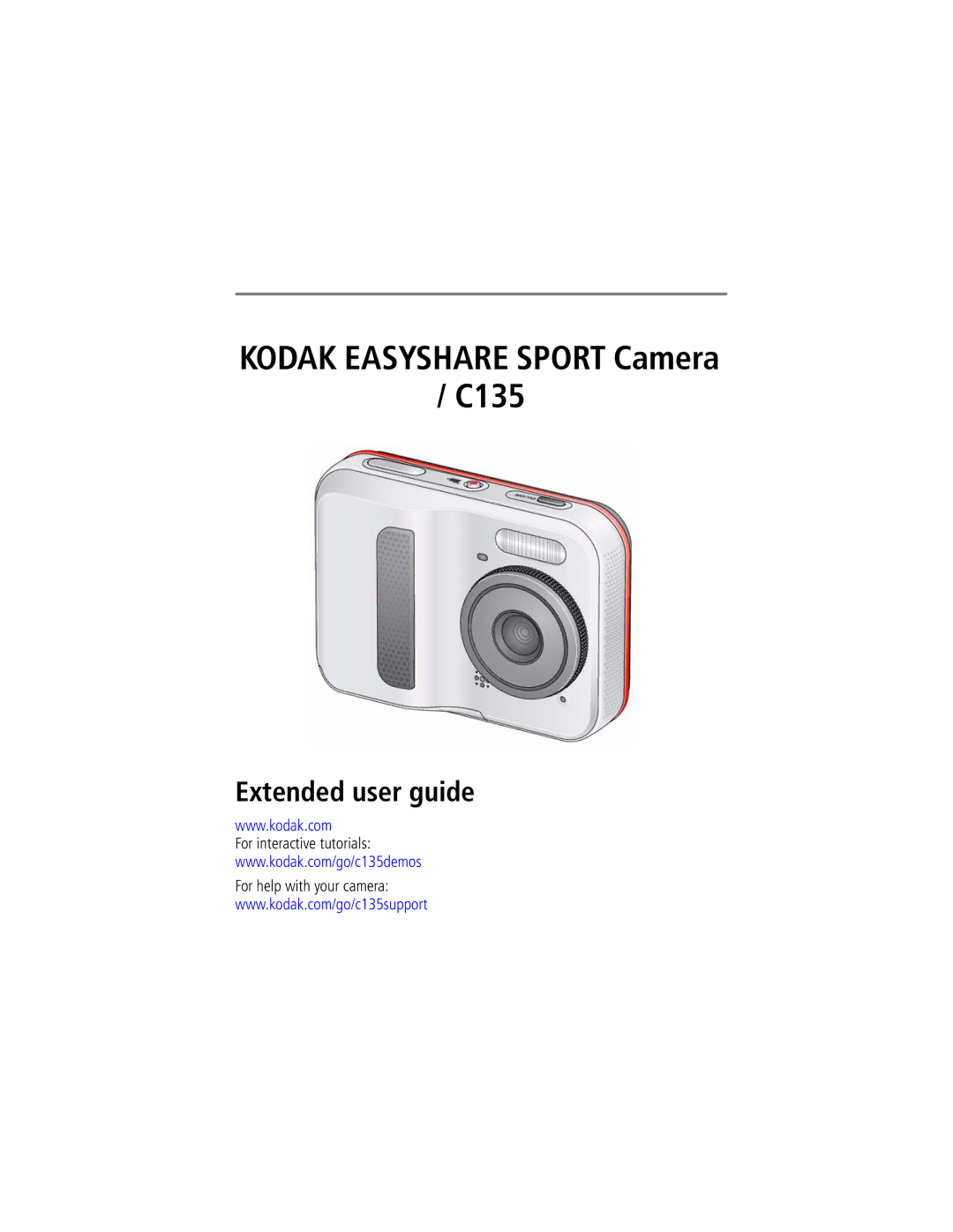 Kodak C135 manual For interactive tutorials For help with your camera 