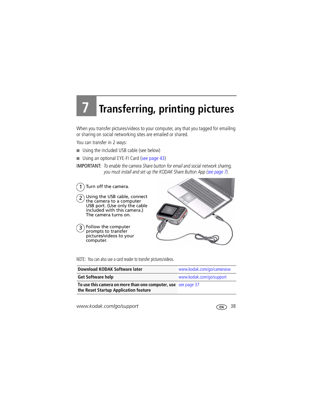 Kodak C135 manual Transferring, printing pictures 