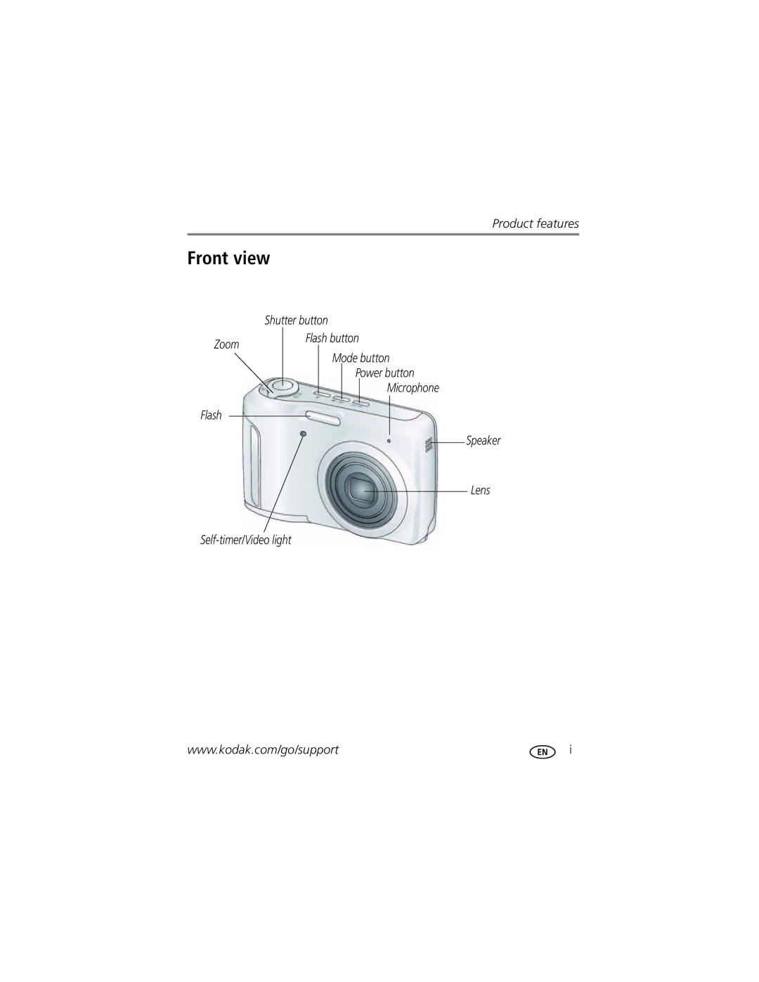 Kodak 1385483, C1550 manual Front view 