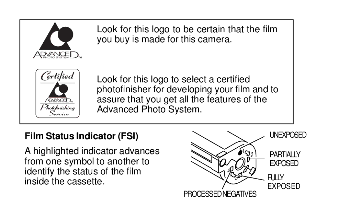 Kodak C400, C300 manual Film Status Indicator FSI 