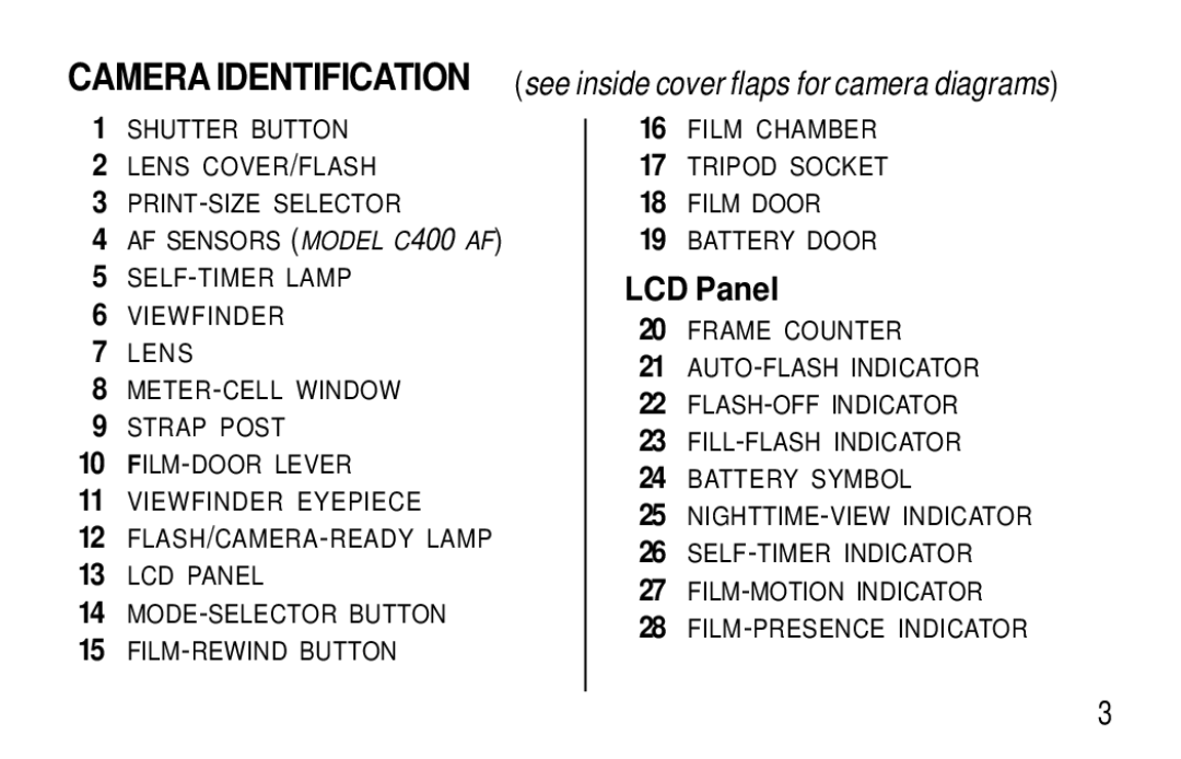 Kodak C400, C300 manual LCD Panel 