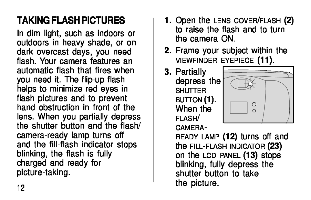 Kodak C300, C400 manual Taking Flash Pictures 