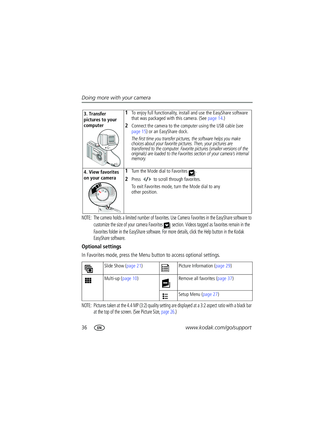 Kodak C315, C315, CD50, C530, C315, CD50 manual Optional settings 