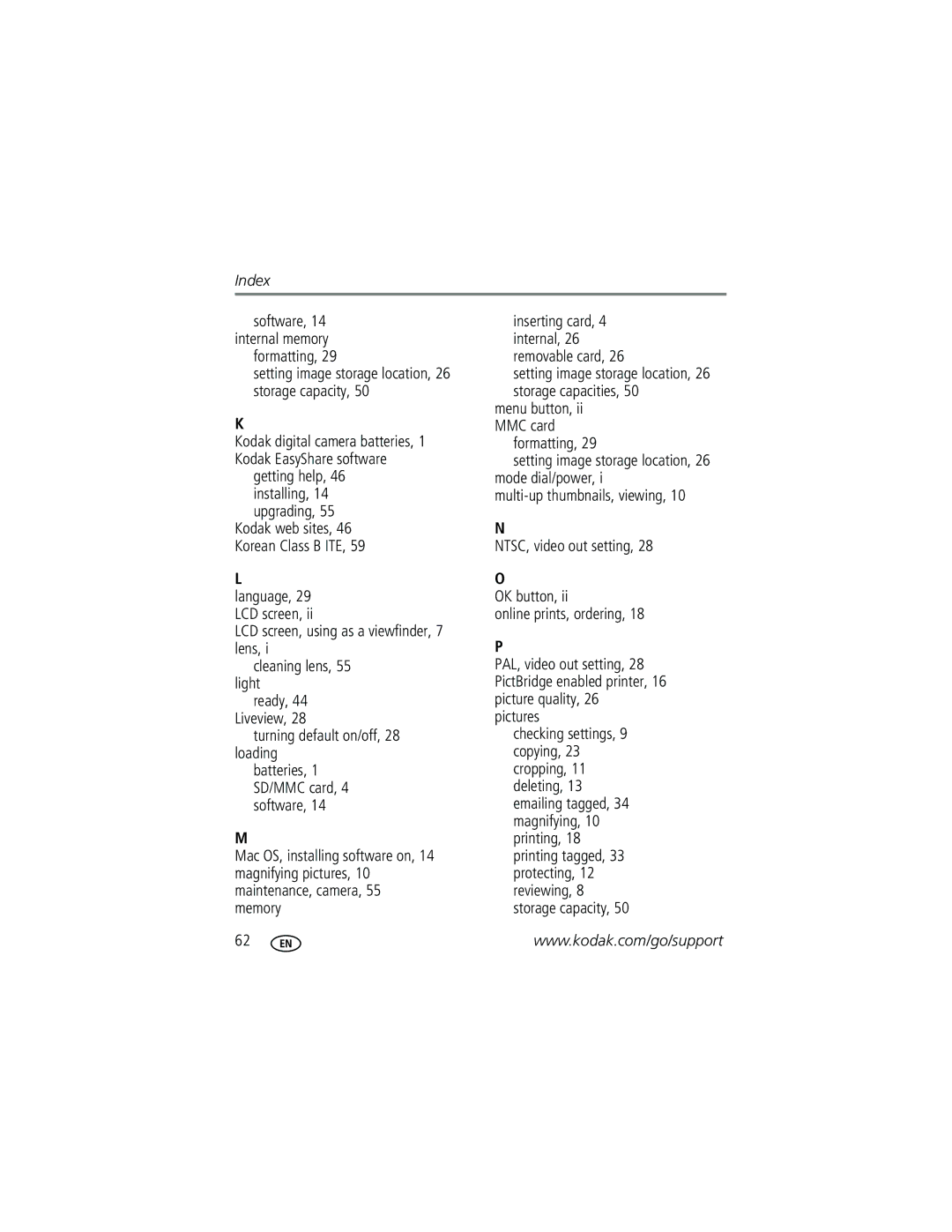 Kodak C315, C315, CD50, C530, C315, CD50 manual Formatting, Turning default on/off, 28 loading, Pictures 