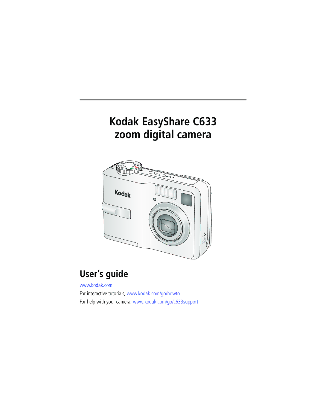 Kodak manual Kodak EasyShare C633 zoom digital camera User’s guide 