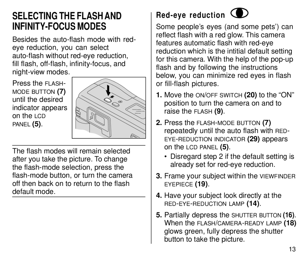 Kodak C650 manual Red-eye reduction, Have your subject look directly at 