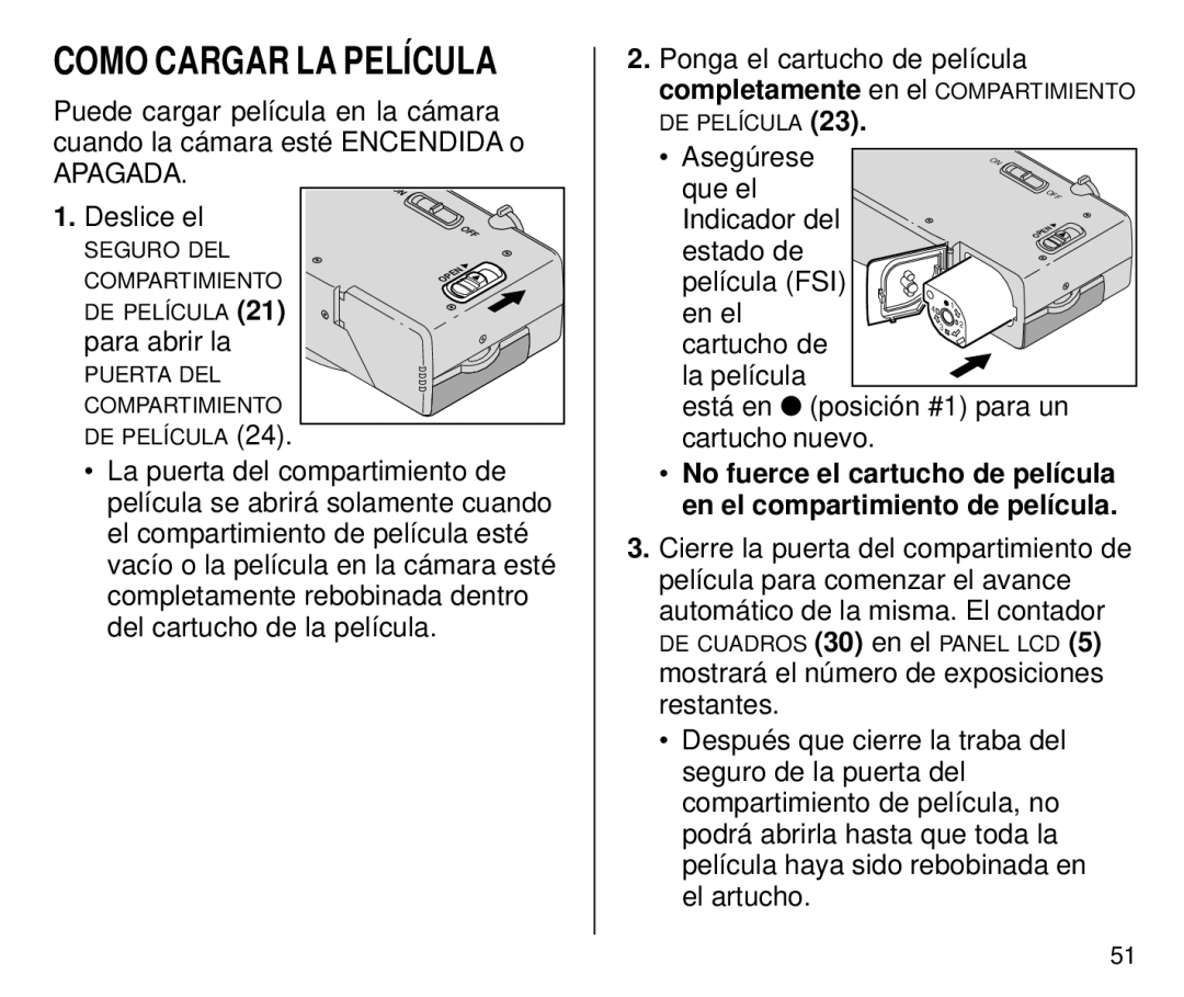 Kodak C650 manual Como Cargar LA Película, Deslice el, Para abrir la, Asegúrese Que el, Indicador del 