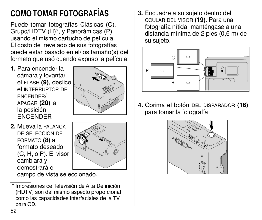 Kodak C650 manual Como Tomar Fotografías, La posición 