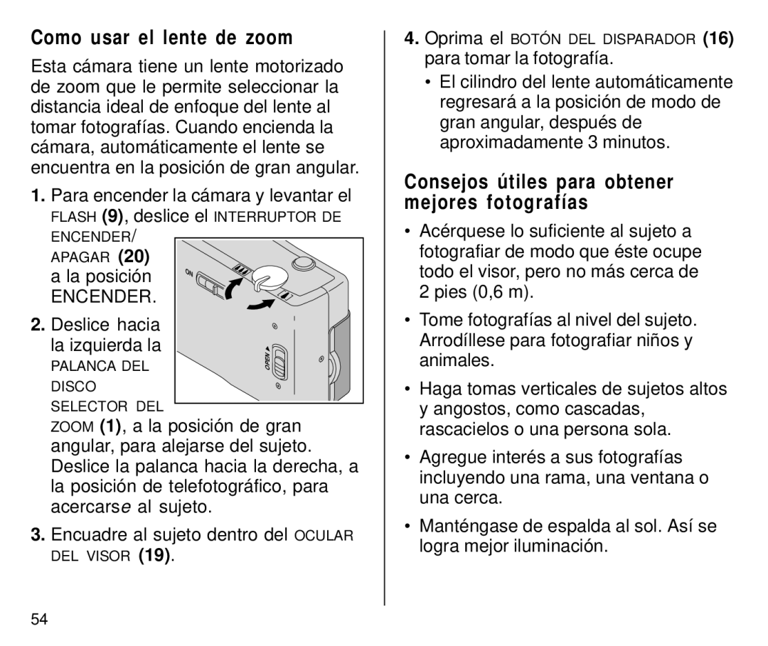 Kodak C650 manual Como usar el lente de zoom, Consejos útiles para obtener mejores fotografías 