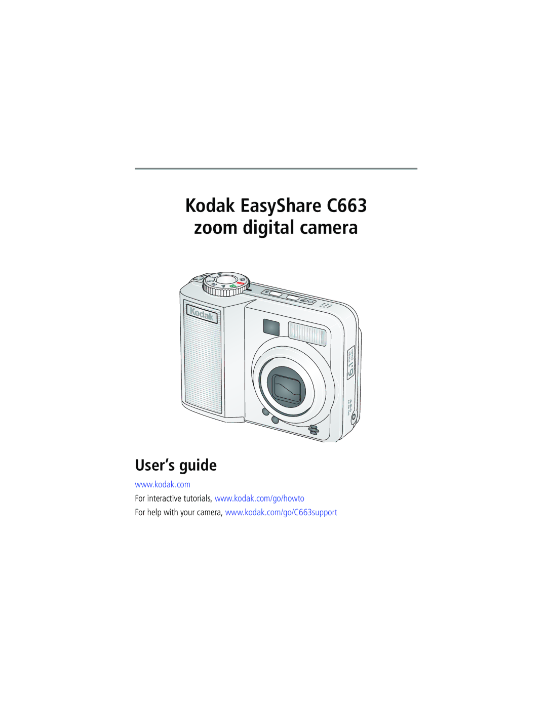 Kodak manual Kodak EasyShare C663 zoom digital camera User’s guide 