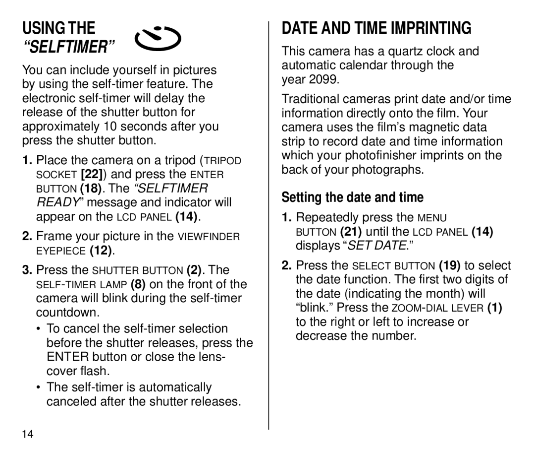 Kodak C700 manual Date and Time Imprinting, Setting the date and time, Frame your picture in the Viewfinder 