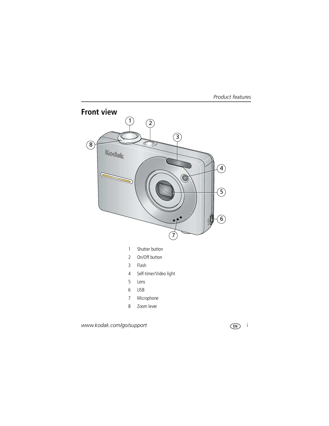 Kodak C763 manual Front view 