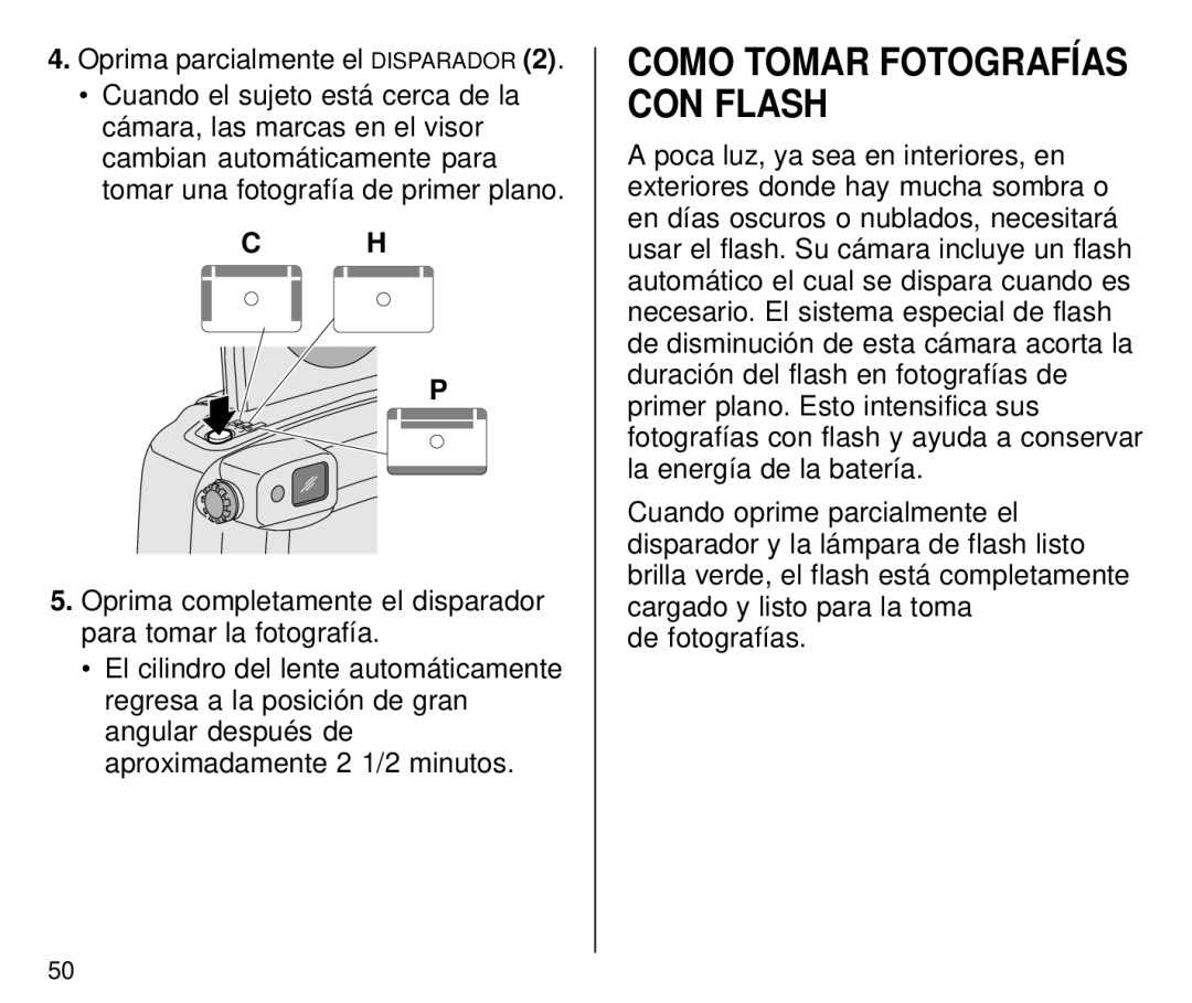 Kodak C800 manual Como Tomar Fotografías CON Flash, De fotografías 