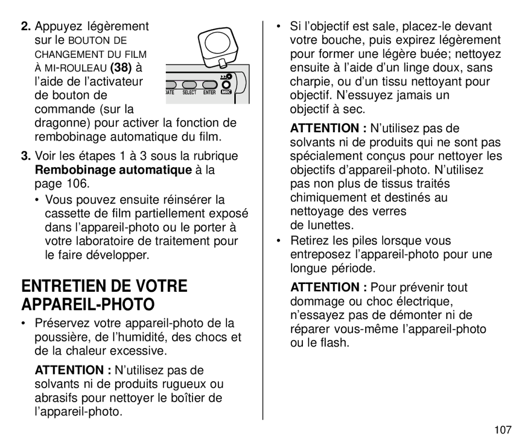 Kodak C800/C850 manual Entretien DE Votre APPAREIL-PHOTO 