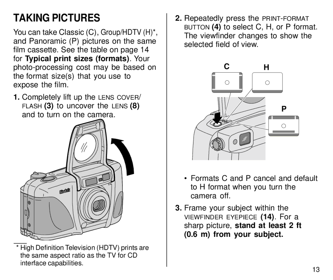 Kodak C800/C850 manual Taking Pictures 