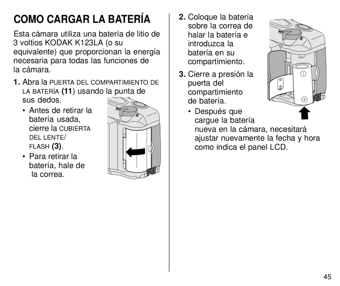 Kodak C800/C850 manual Como Cargar LA Batería 