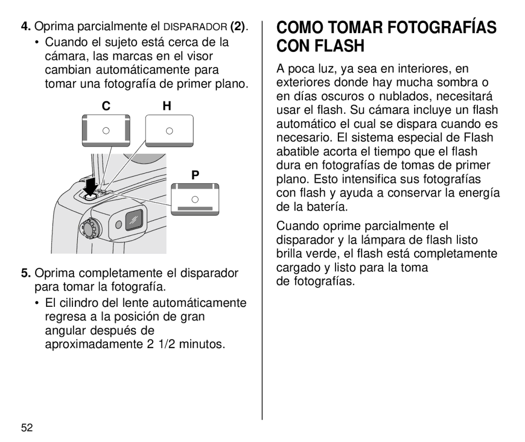 Kodak C800/C850 manual Como Tomar Fotografías CON Flash 