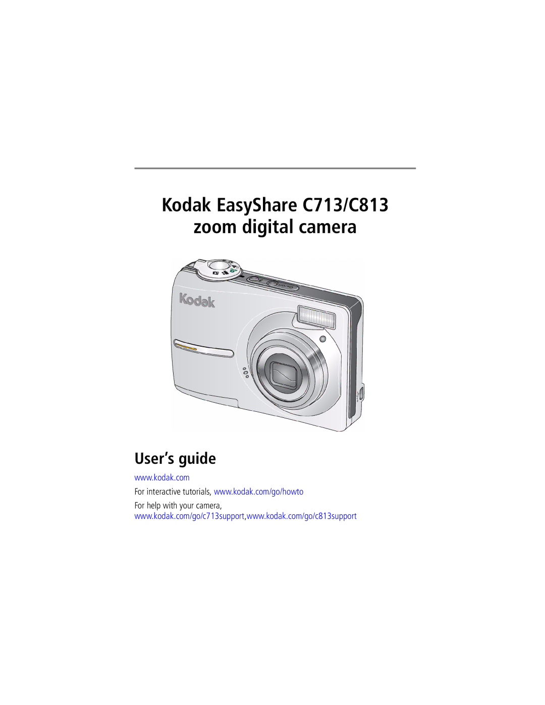 Kodak manual Kodak EasyShare C713/C813 Zoom digital camera, For help with your camera 