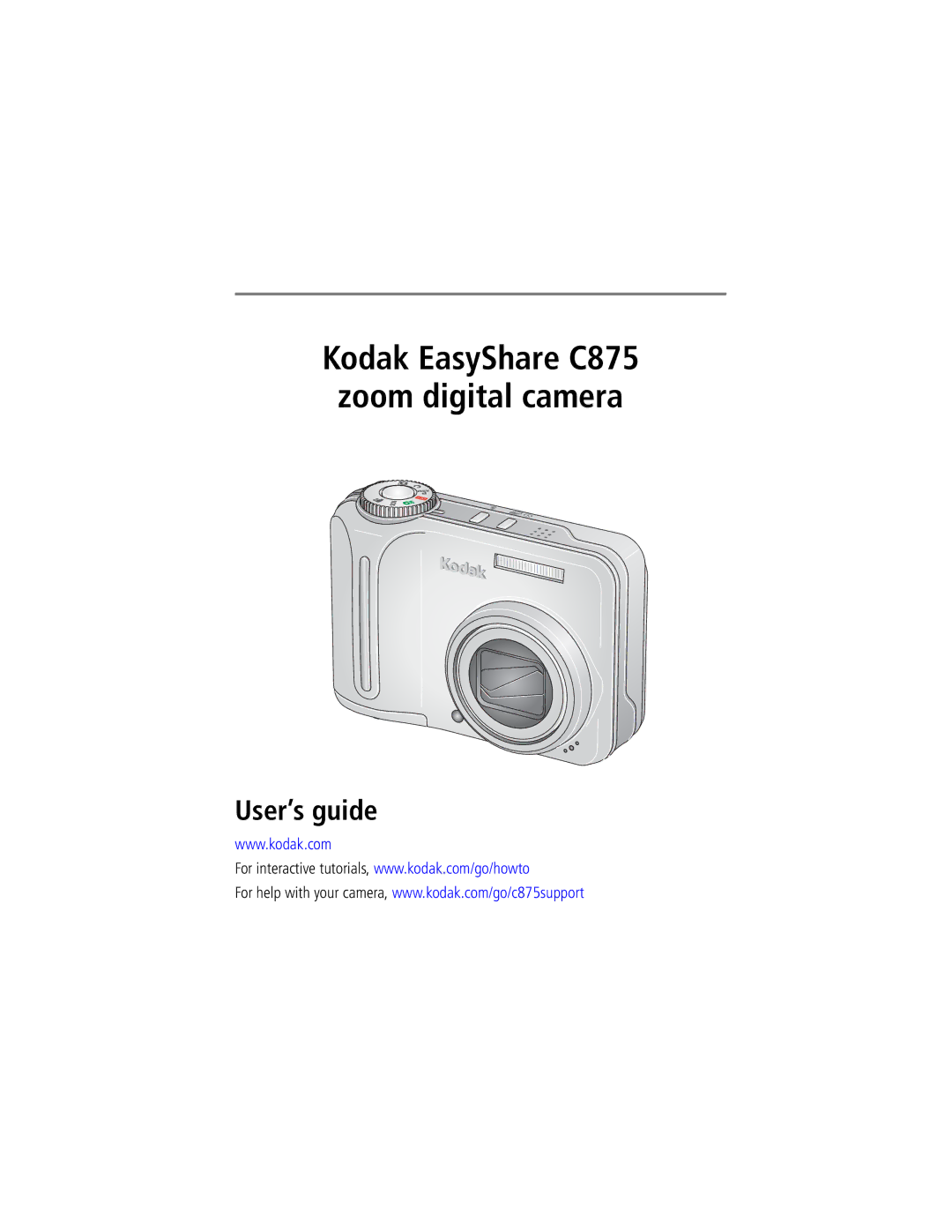 Kodak manual Kodak EasyShare C875 zoom digital camera User’s guide 