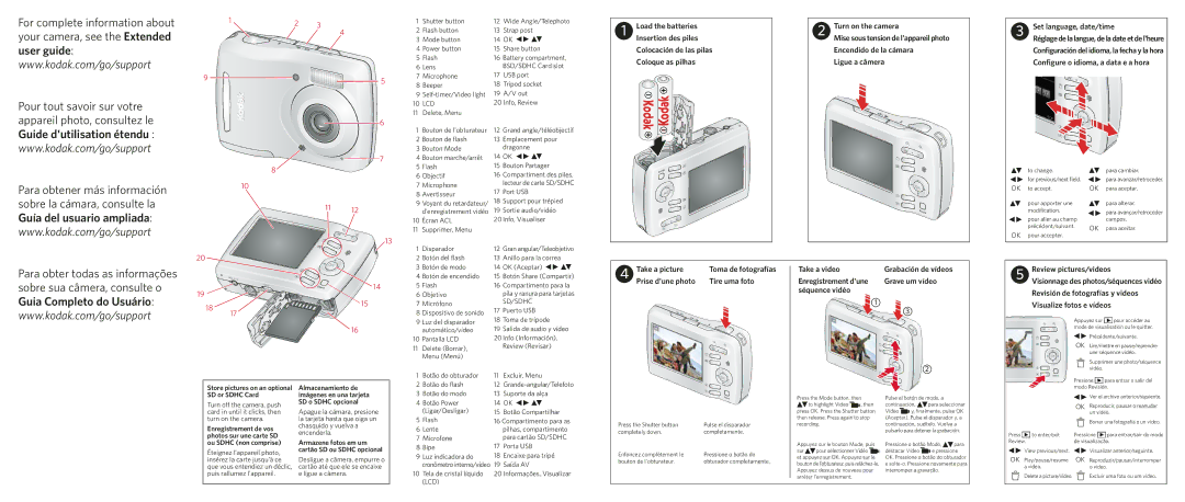 Kodak CD22 manual User guide, Guide dutilisation étendu, Guía del usuario ampliada, Guia Completo do Usuário 