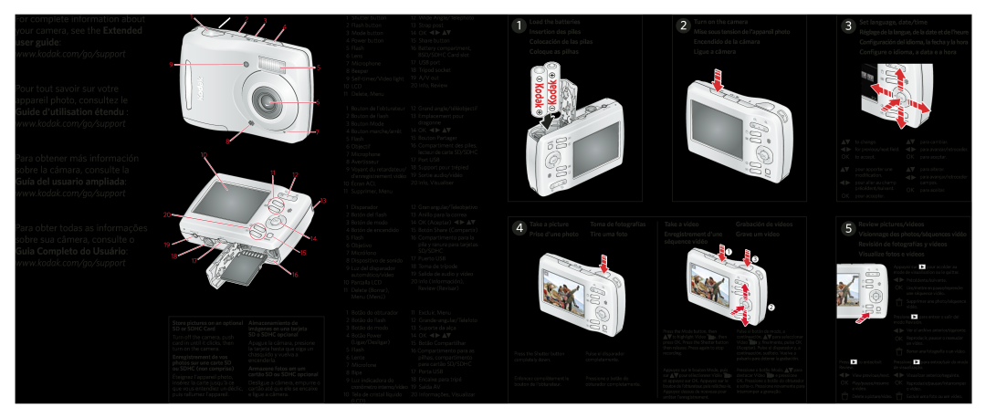 Kodak CD22 manual user guide, Guide dutilisation étendu, Guía del usuario ampliada, Guia Completo do Usuário 