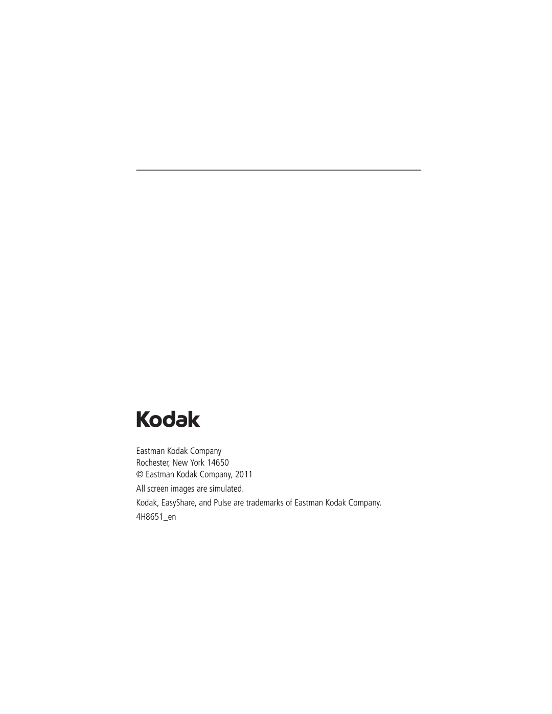 Kodak CD24 manual Eastman Kodak Company Rochester, New York 