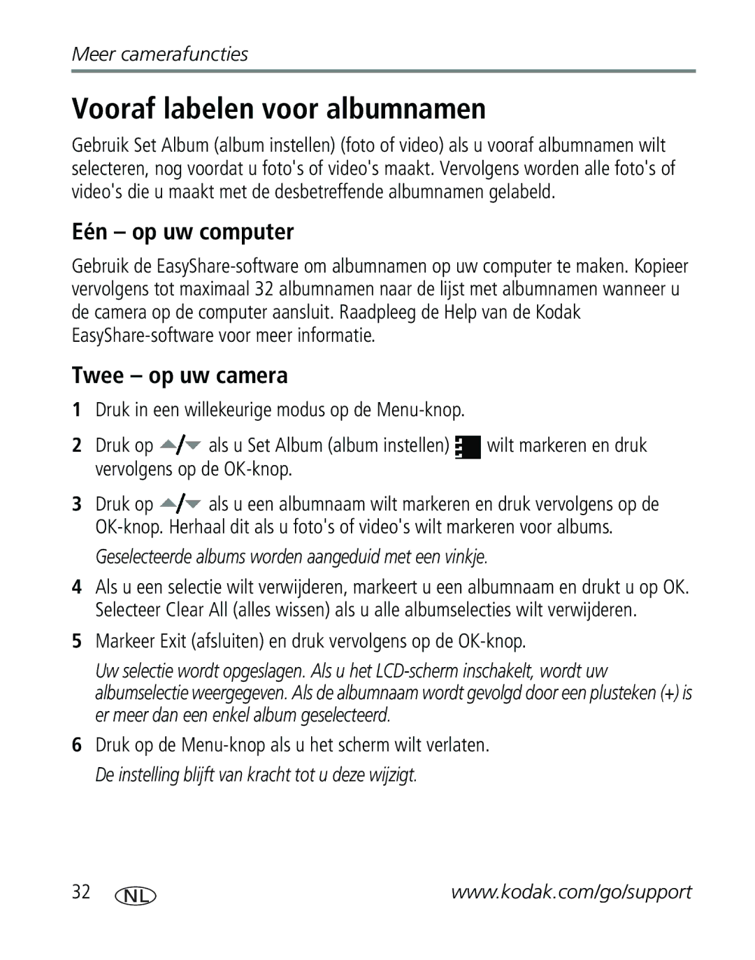 Kodak CD40, C310 manual Vooraf labelen voor albumnamen, Eén op uw computer, Twee op uw camera 